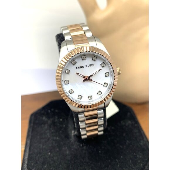 Anne Klein Women\'s Watch AK-5441 Quartz Mother of Pearl Dial Two Tone Steel 26mm